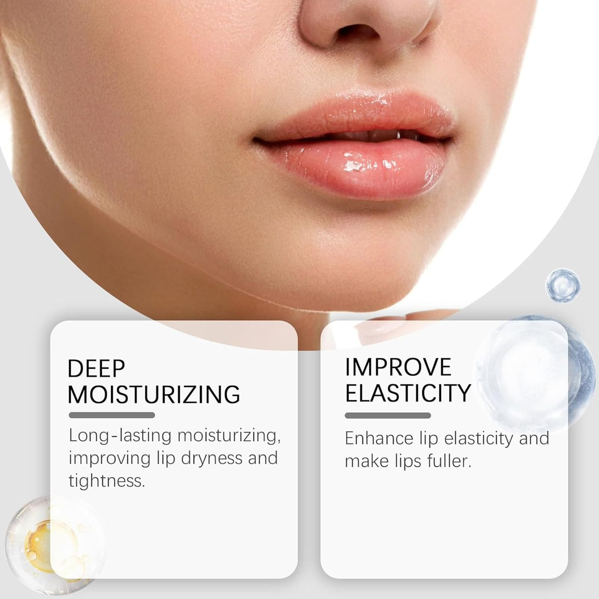 Generic Plumpify lip booster serum swatch showing high shine finish