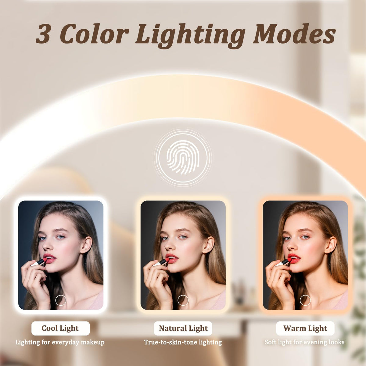 Generic portable travel mirror with light fits in bags for easy touch-ups.