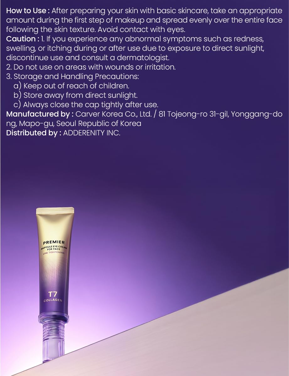 Generic Premier Ampoule Eye Cream packaging close-up with premium texture.