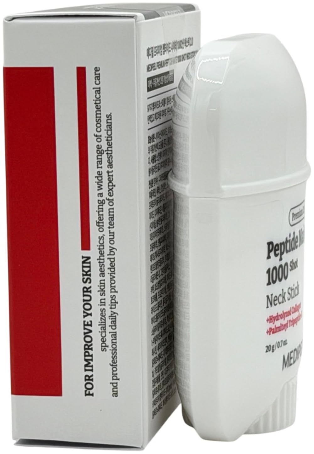 Generic Premium Peptide Neck Stick packaging close-up highlighting sleek design.