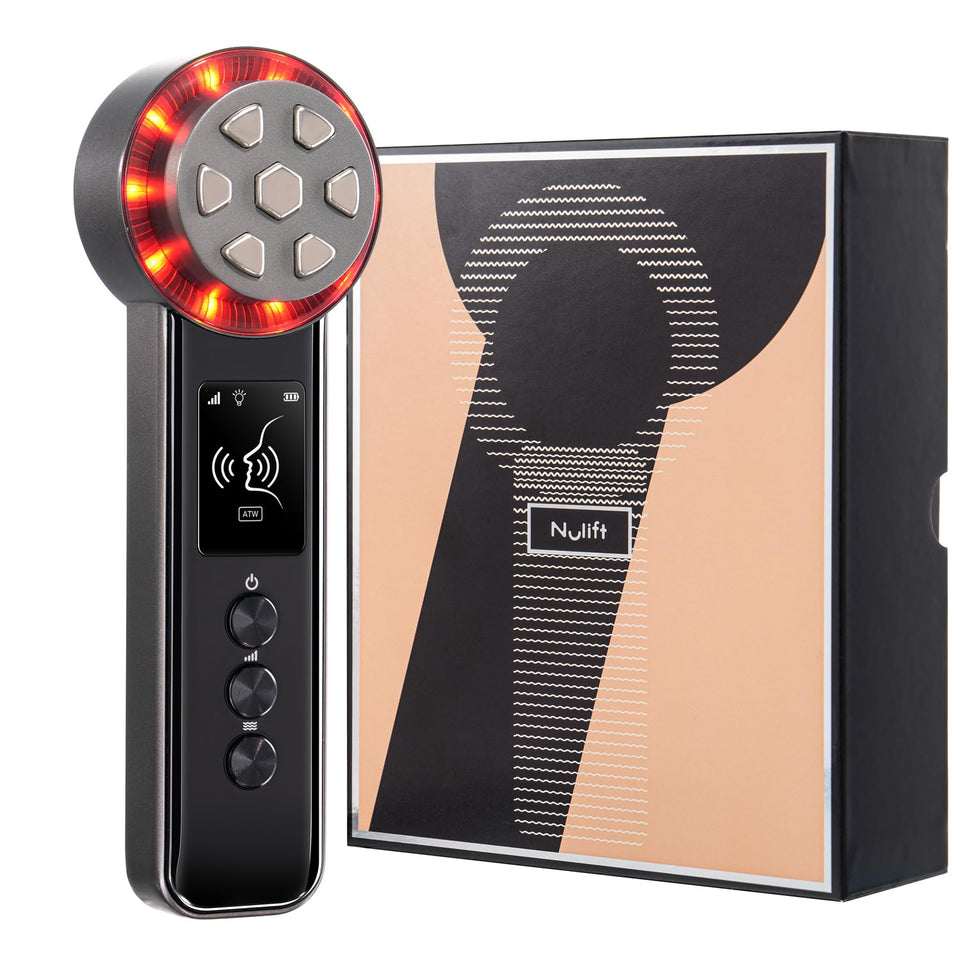 Generic RF skin tightening device front view showing jawline lift treatment head