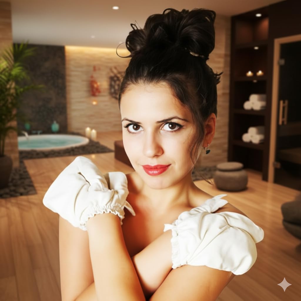 Generic Raw Silk Garshana Gloves for facial and body exfoliation
