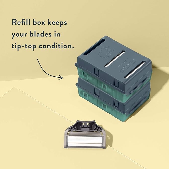 Generic razor refills 5-blade system with lubricating strip for smoother glide and precision.