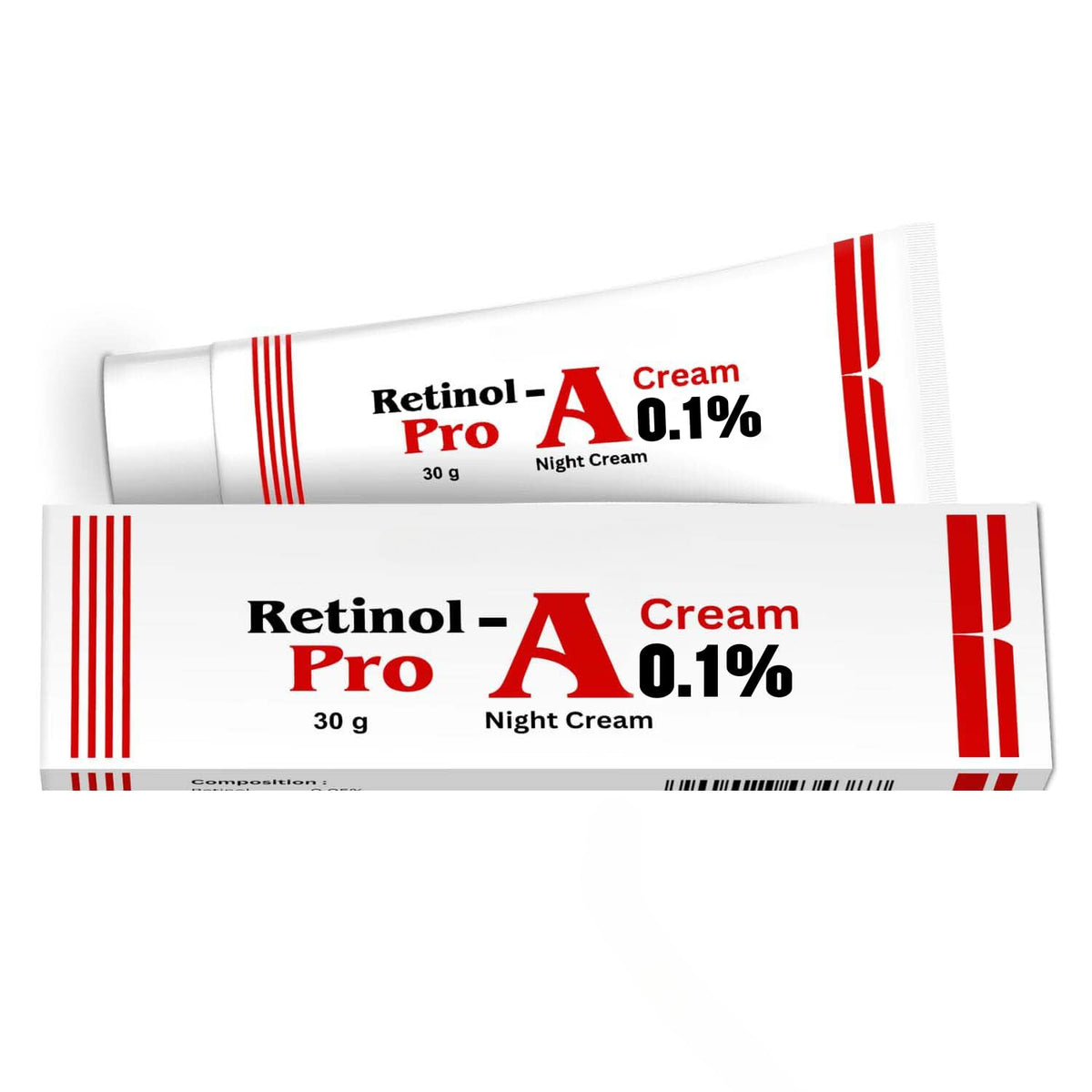 Generic Retinol Pro Night Cream texture close-up shows a rich, non-greasy formula for soft skin