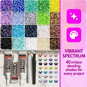 Rhinestones applied to a phone case for personalized decoration.