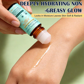 Generic roll-on being applied on the face for easy hydration.