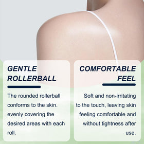 Generic roll-on applied on the neck showing gentle moisture.