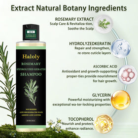 Generic Rosemary Hair Growth Shampoo packaging back lists silicone-free formula.