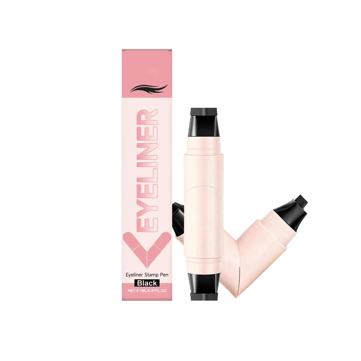 Generic rotating eyeliner stamp pen dual-tip for salon-style wings, ideal for beginners.