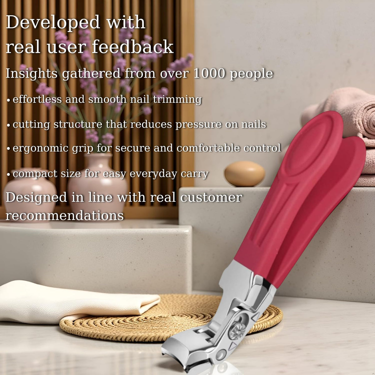 Generic Ruby Red 5-inch nail file included for shaping.
