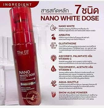 The Elf Nano White Dose dropper application demonstrates easy at-home care for even skin tone.
