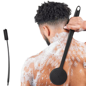 Generic silicone back scrubber helping reduce back acne and skin buildup.
