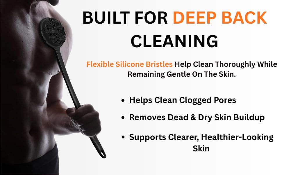 Generic back scrubber featuring a durable, flexible design with a non-slip grip.