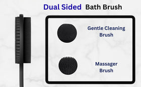 Generic silicone back scrubber as an easy, hygienic loofah alternative for showers.