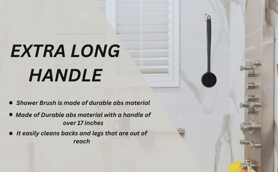 Generic silicone back scrubber enabling reach to hard-to-access areas.