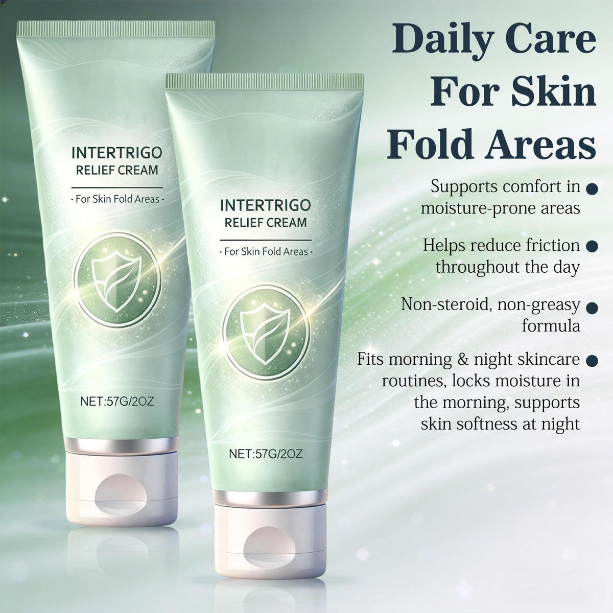 Generic Intertrigo Relief Cream in the underarm area protects against moisture and friction during daily activities.