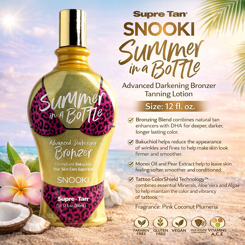 Generic Snooki Summer in a Bottle bronzing-cream delivers smooth, gradual color.