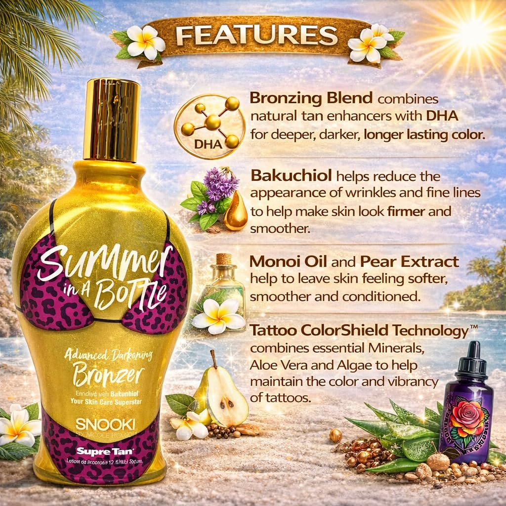 Generic Snooki Summer in a Bottle deep-tan-appearance for vibrant, lasting shade.