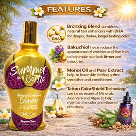 Generic Snooki Summer in a Bottle deep-tan-appearance for vibrant, lasting shade.
