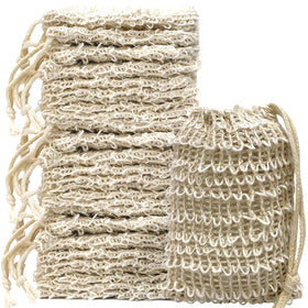 Generic soap bag in natural cotton and linen for eco-friendly bath use.