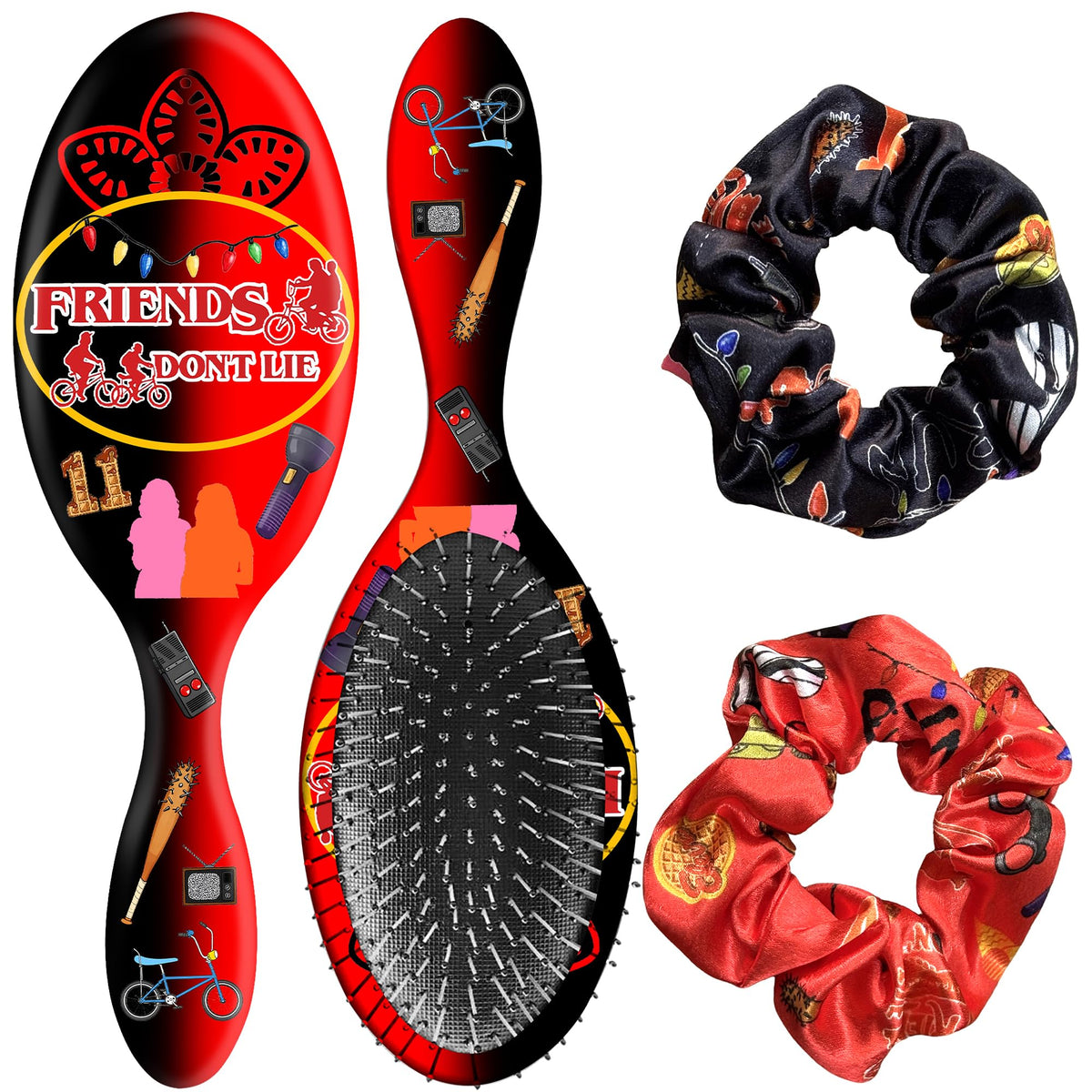 Generic Stranger Theme hair brush with soft bristles for gentle detangling
