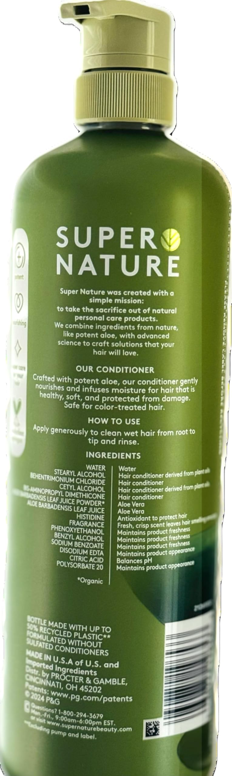 Generic Super Nature conditioner being poured for even distribution.