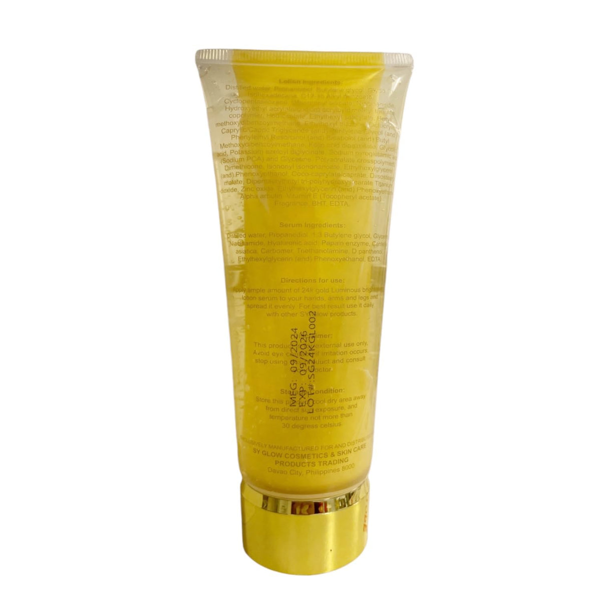 Generic SY GLOW 24K Luminous Lotion SPF 75 jar highlighting everyday sun protection.