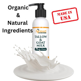 Generic Tallow & Goat Milk Lotion jar, unscented cream for safe everyday use.
