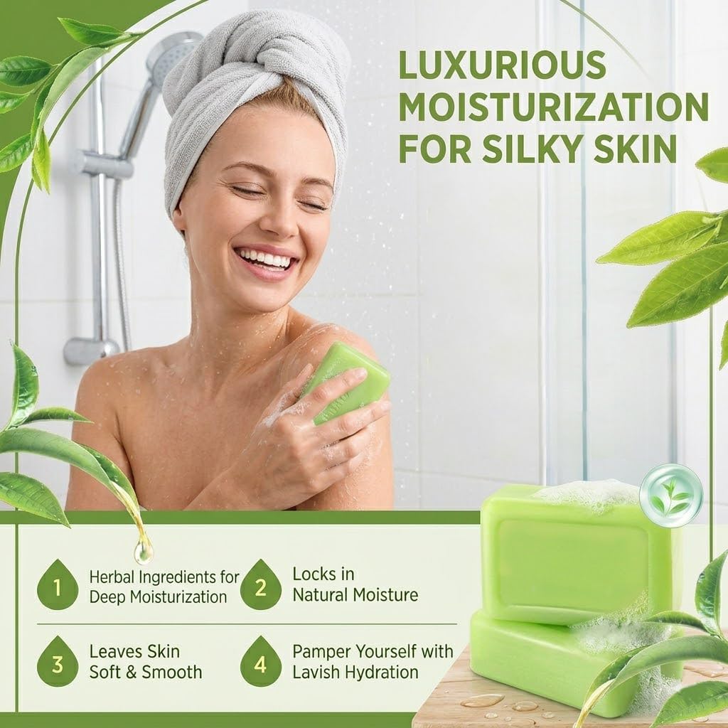 Generic Tea Tree Soap Bar application shot shows easy daily cleansing routine.