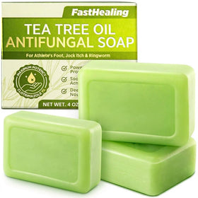 Generic Tea Tree Soap Bar packaging highlights vegan, cruelty-free care for daily skin health.