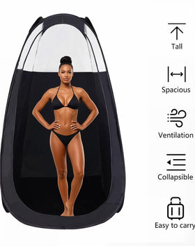 Generic Tent with vent opening for improved airflow during tanning sessions.