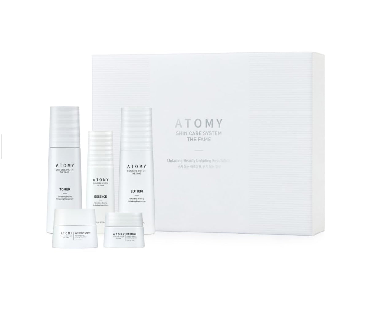 Generic The Fame toner bottle delivers hydration boost for daily morning prep.