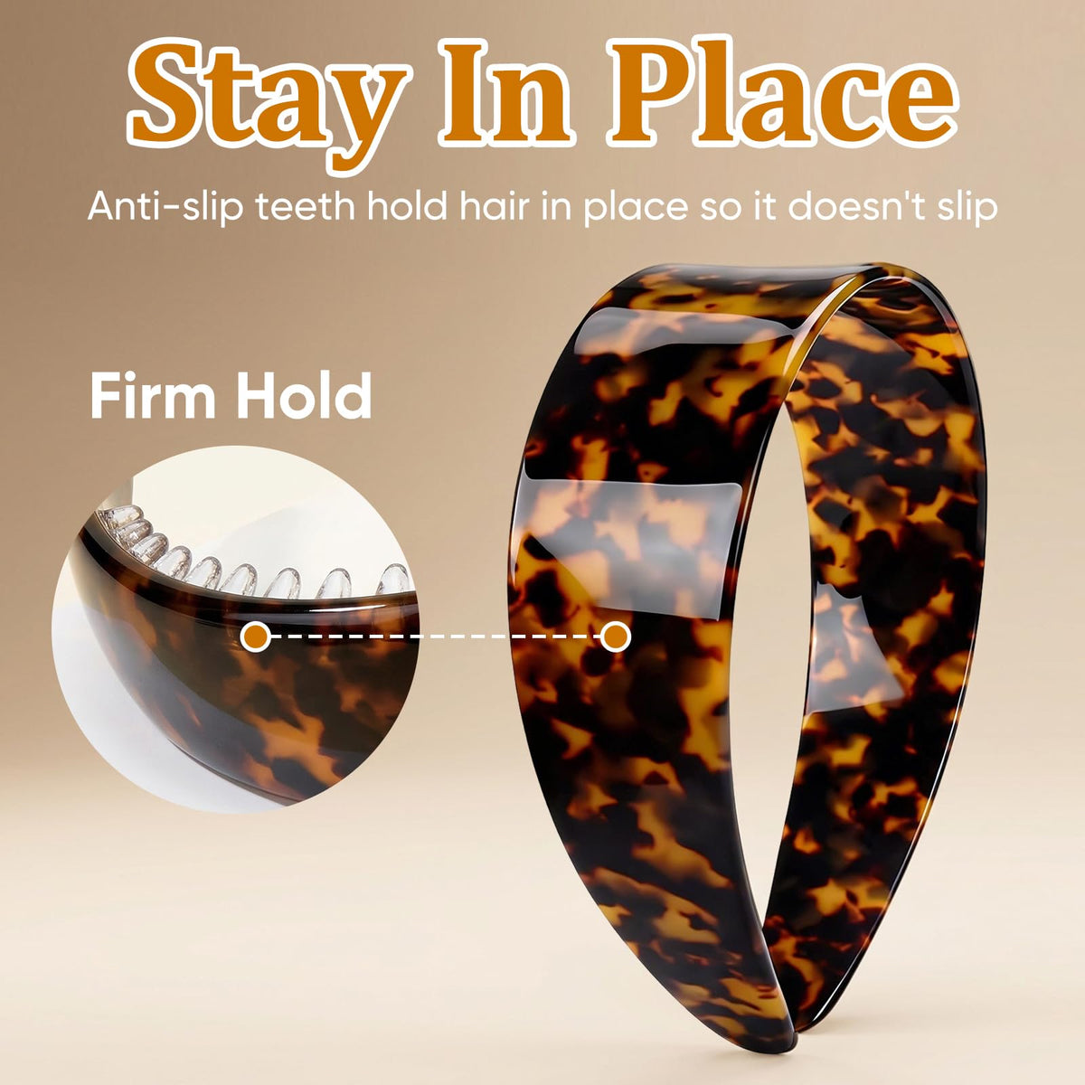 Generic two-tone tortoise-shell headband yellowish option for versatile styling