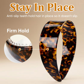 Generic two-tone tortoise-shell headband yellowish option for versatile styling