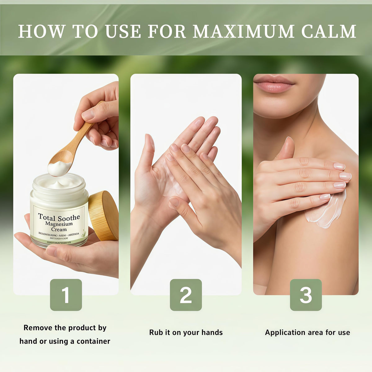 Generic Total Relief Magnesium Cream hand application – easy rub-in after workouts.