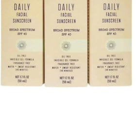 Generic Trader Jo daily sunscreen SPF40 bottle offering daily protection with a silky finish.