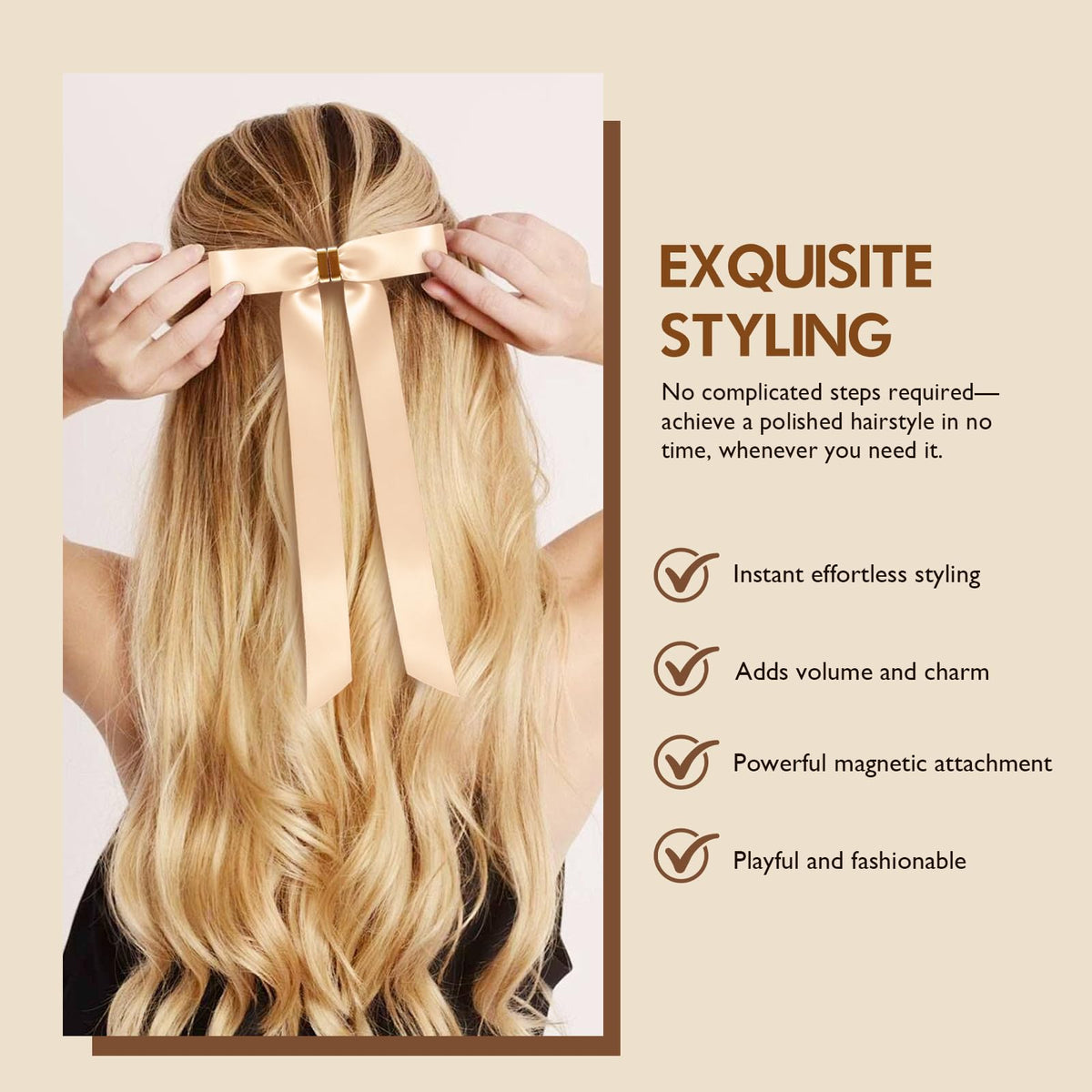 Generic Travel-Friendly Hair Clip fits in purse for touch-ups.