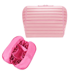 Generic Travel Makeup Organizer bag fold-down vanity design for easy access.