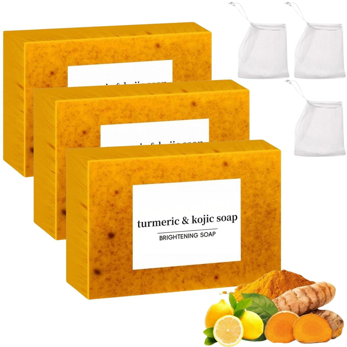 Generic turmeric soap provides a rich face lather for daily cleansing.