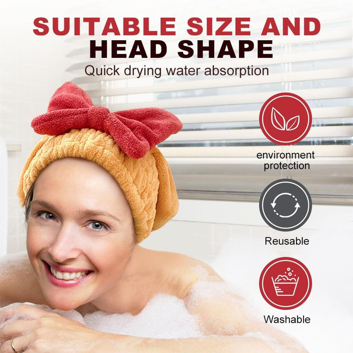 Generic towel suitable at home, gym, or travel for all hair types.