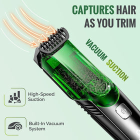 Generic Vacuum Beard Trimmer suction chamber keeps your vanity clean while trimming.