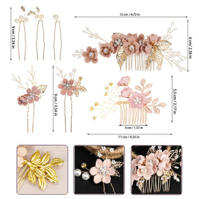 Generic Victorian hair clip with pink blossom detail for elegant updos