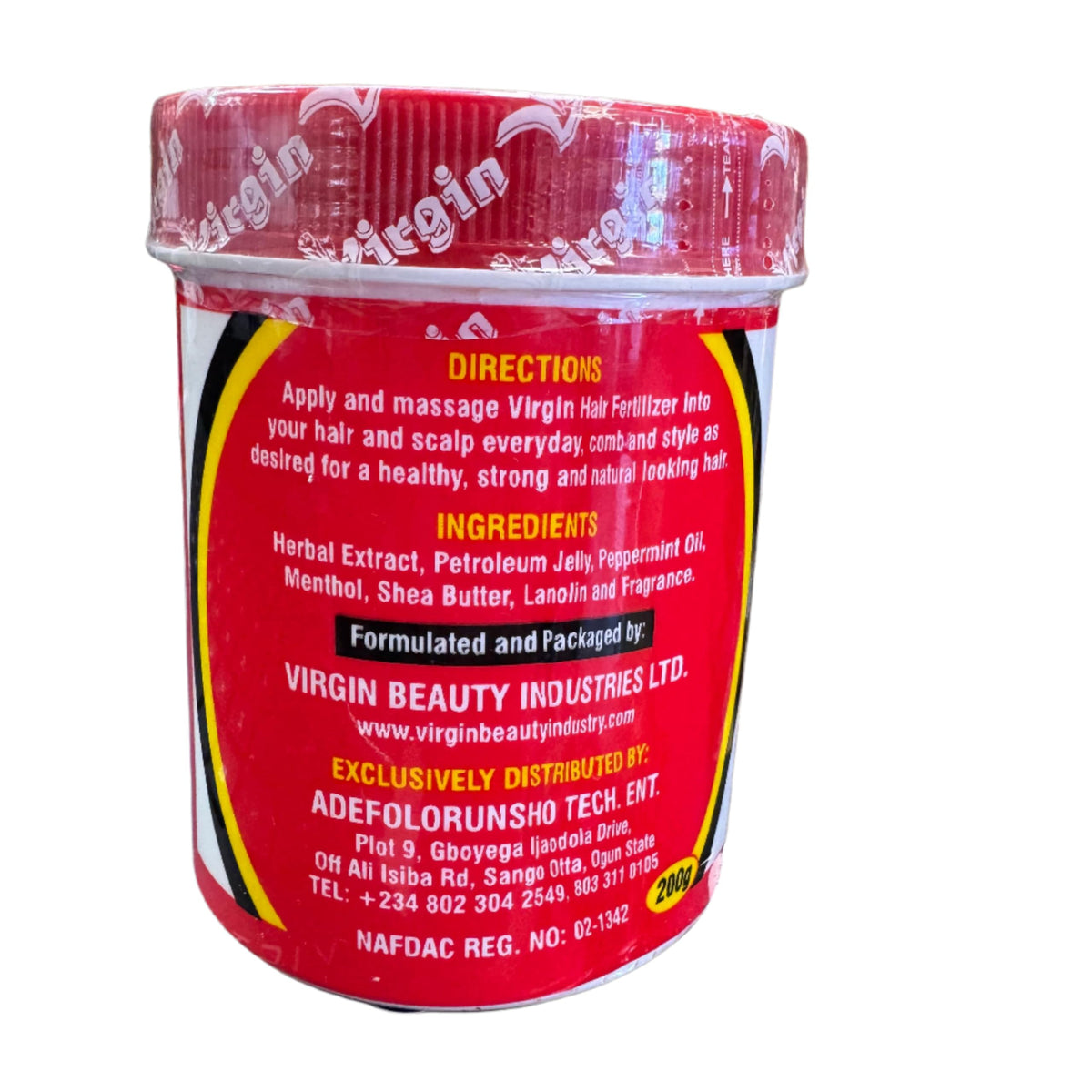 Generic Virgin Hair Fertilizer packaging displays 8 oz bottle for convenient, mess-free use.