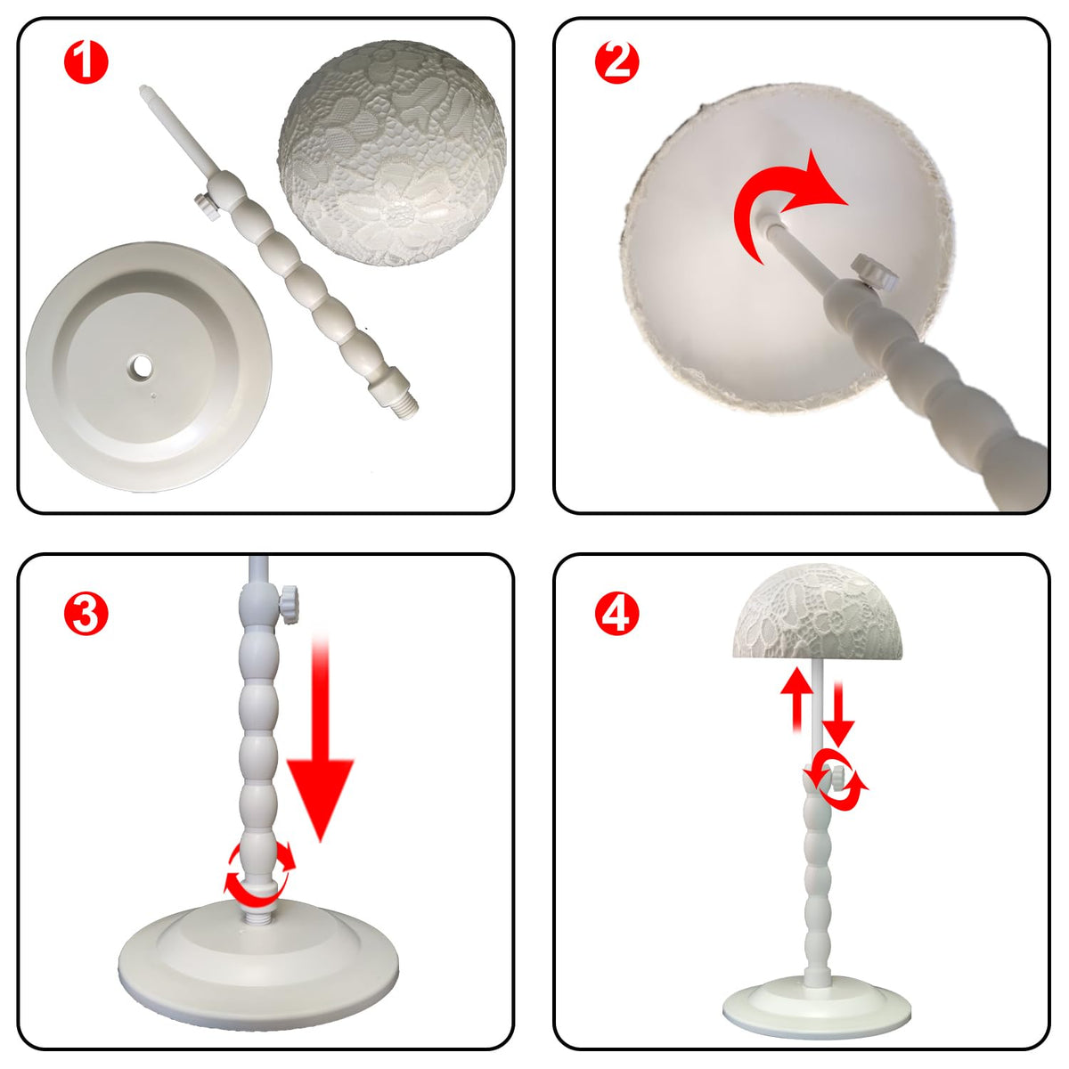 Generic wig stand used for hats and cosplay masks beyond wigs.