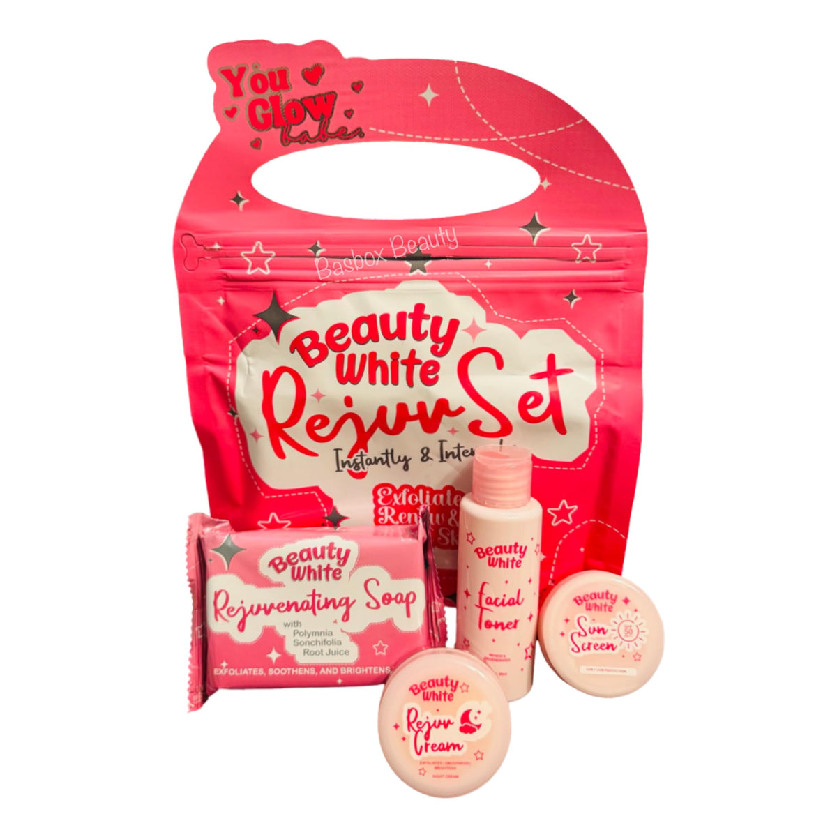 You Glow Babe Beauty White Rejuvenating Set packaging, sleek and compact for easy viewing