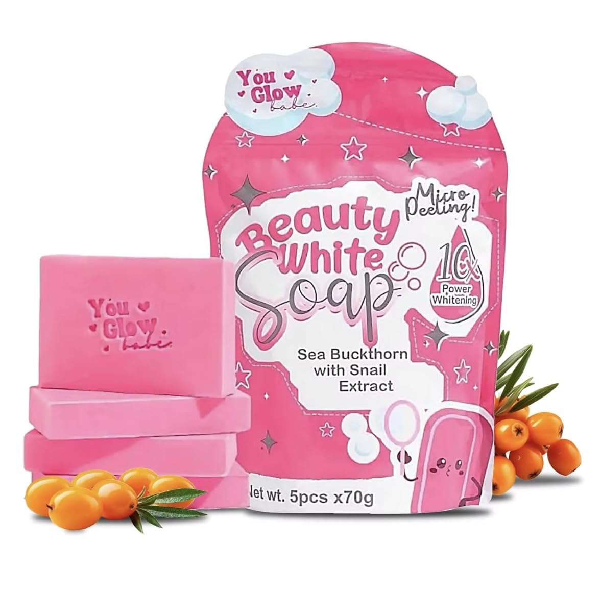 You Glow Babe Beauty White Soap pack shot showing a cleansing ritual for glowing skin