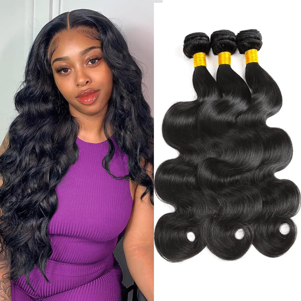 Generous body-wave bundles 16-inch offer natural fullness for daily wear.