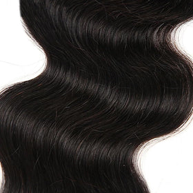 GENEROUS silky tangle-free closure close-up shows easy maintenance.