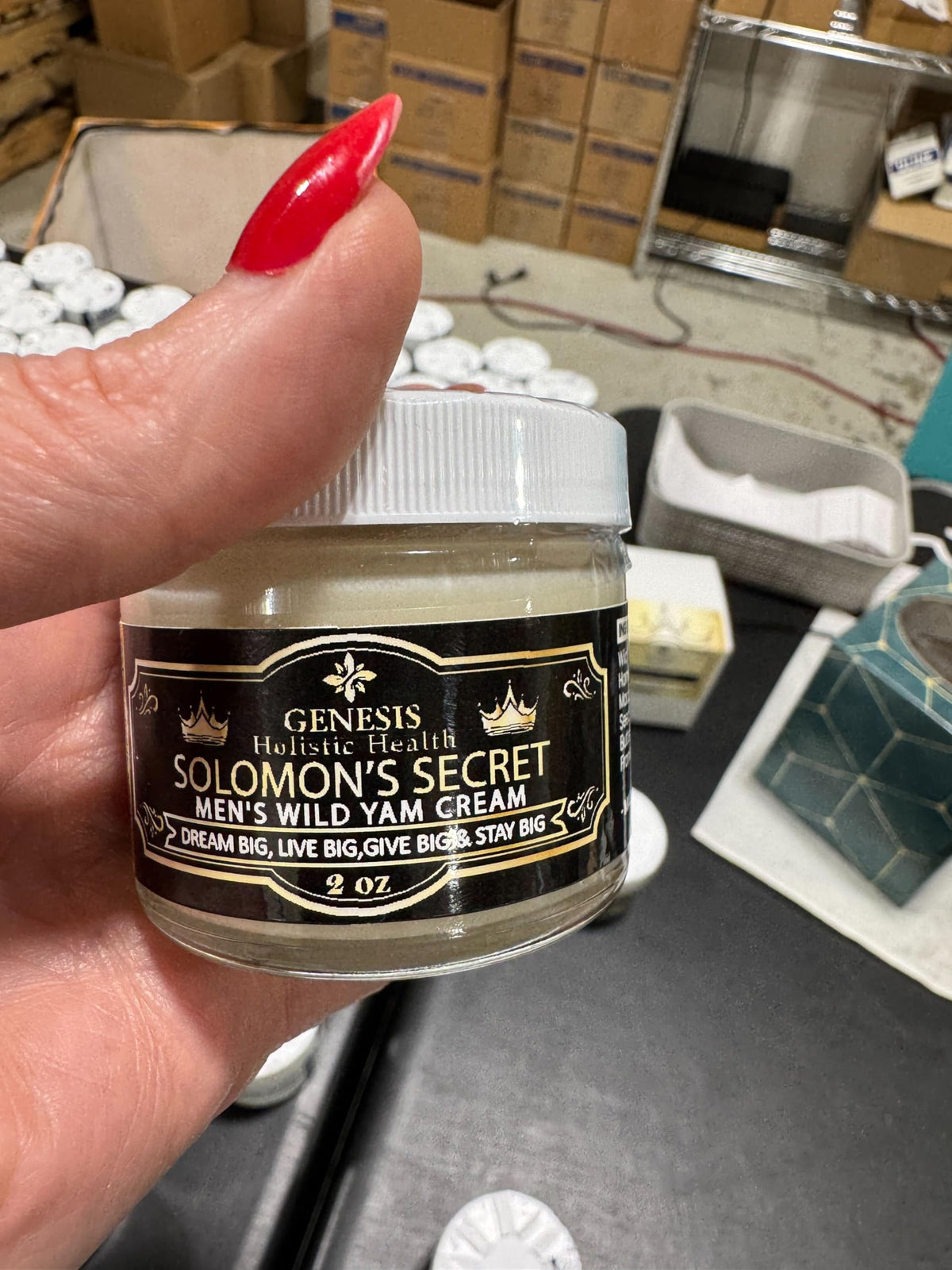 Genesis Solomon’s Secret ingredients label shows organic wild yam root blend.