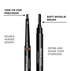Gentlehomme brow pencil long-lasting color that resists sweat.